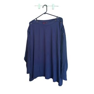 Love Scarlett, Batik Blue, 3X‎ Knit Top